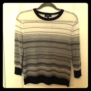 Theory Navy and White Striped Sweater